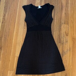 kenzie Black Dress with small White Polka Dots